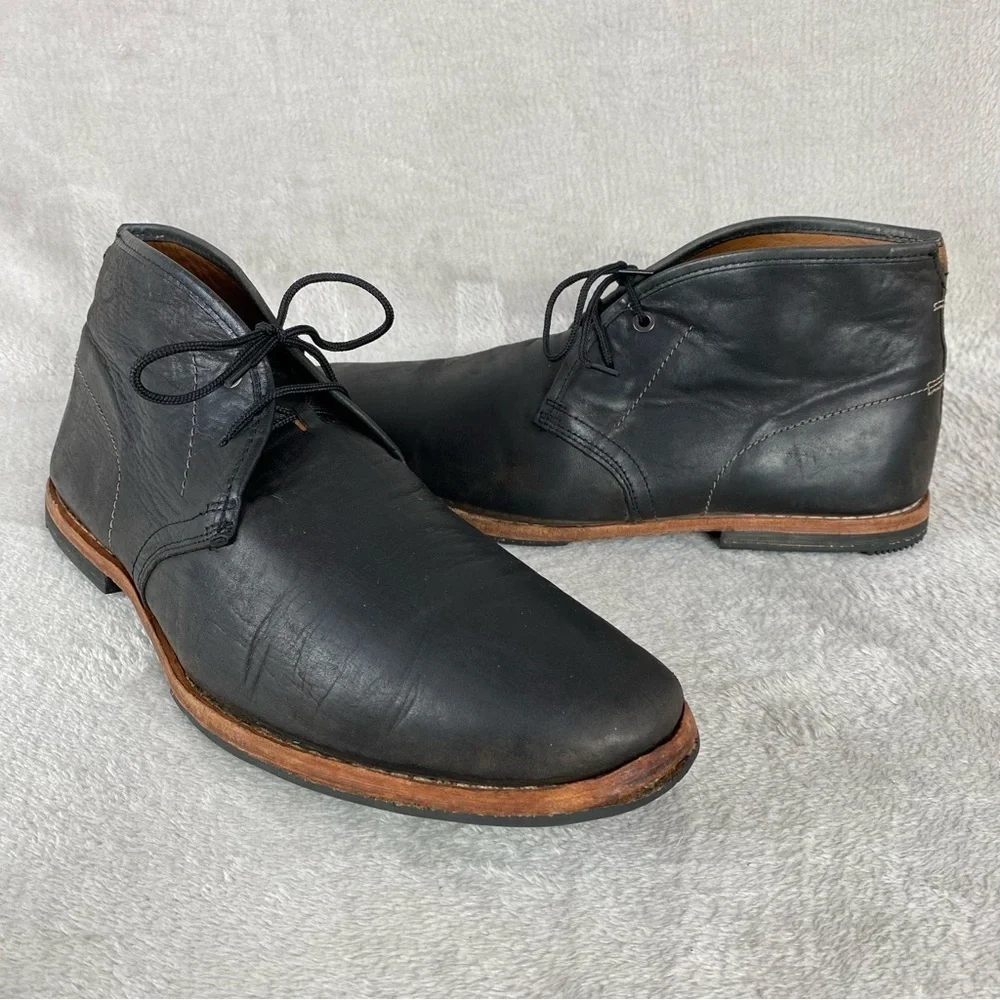 Timberland Men's Wodehouse Chukka Boots Size 12 Distress Leather Black Shoes